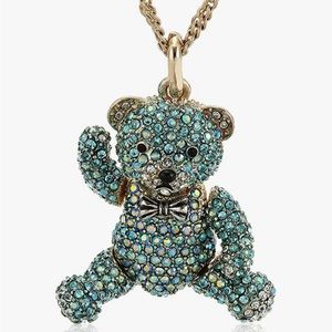 Betsey Johnson Blue Teddy Bear Necklace